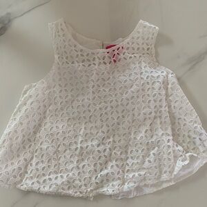 White Eyelet Sleeveless Top